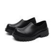画像2: thick soles low-top platform  LEATHER SLIP-ONS loafers   男女兼用レザー厚底プラットフォームローカット ローファースリッポン シューズ (2)
