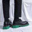 画像5: thick soles personalized Lace-up platform Square Toe LEATHER SLIP-ONS loafers   男女兼用メンズレザースクエアトゥレースアップ厚底プラットフォーム ローファースリッポン シューズ (5)