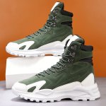 画像7:  Unisex Mens high-top leather boots Sneakers ハイカットレースアップ レザーブーツ スニーカー  (7)