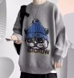 画像6: crown cat logo sweater ユニセックス 男女兼用 クラウンキャットプリントセータープルオーバ (6)