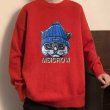 画像4: crown cat logo sweater ユニセックス 男女兼用 クラウンキャットプリントセータープルオーバ (4)