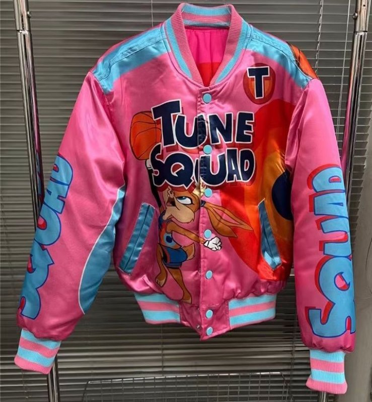 画像4: bugs bunny embroidery satin stadium jacket BASEBALL JACKET baseball uniform jacket blouson  ユニセックス 男女兼用バックスバニー刺繍 サテン スタジアムジャンパー スタジャン MA-1 ボンバー ジャケット ブルゾン (4)