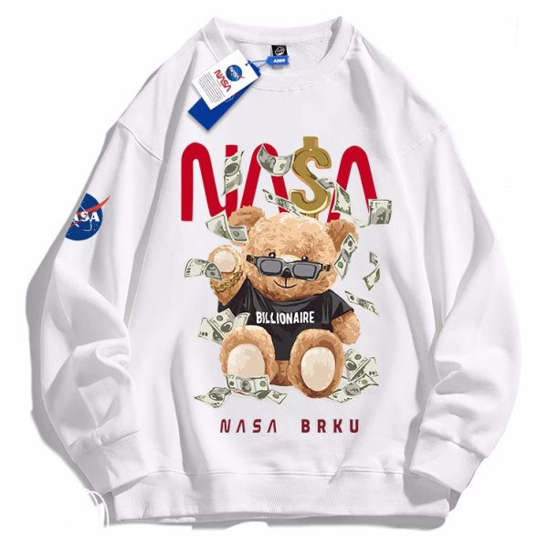 画像1: UnisexNASA x Sunglasses Bear sweat shirts ユニセックス 男女兼用NASAナサ×サングラスベアプルオーバ スエットトレーナー (1)