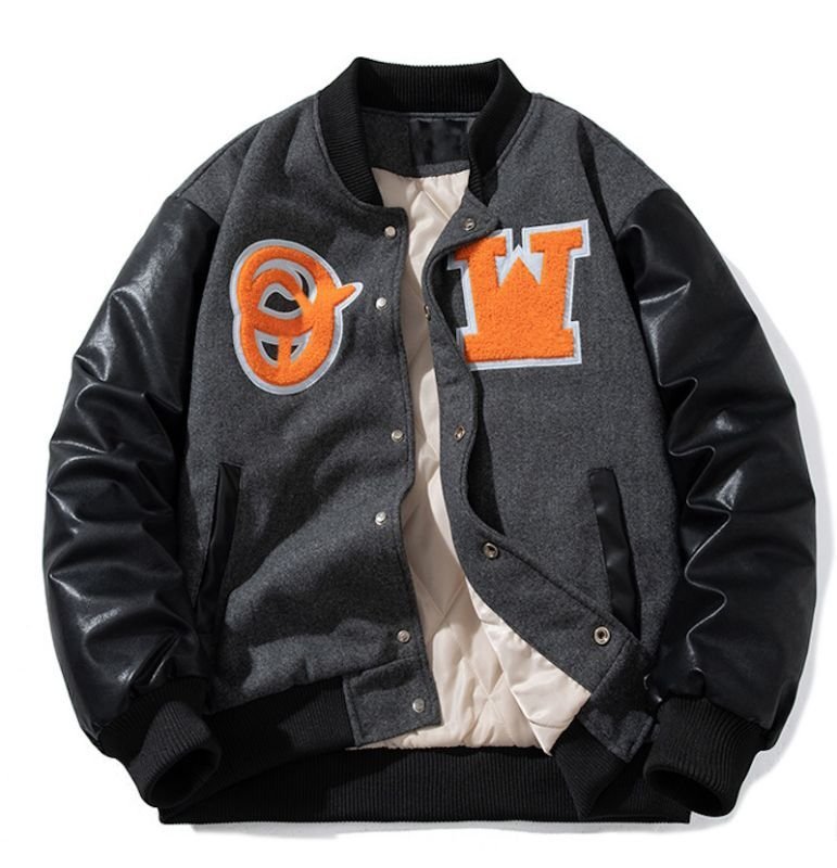 QW logo embroidery leather sleeve embroidered baseball