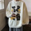 画像2: burger & fries sweater 　ユニセックス 男女兼用バーガー＆フライドポテトラウンドネックセータープルオーバ (2)