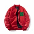 画像3: M logo leather sleeve embroidered baseball jacket stadium jacket baseball uniform jacket blouson  ユニセックス 男女兼用Mロゴレザースリーブ刺繍スタジアムジャンパー スタジャン MA-1 ボンバー ジャケット ブルゾン (3)