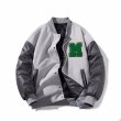 画像9: M logo leather sleeve embroidered baseball jacket stadium jacket baseball uniform jacket blouson  ユニセックス 男女兼用Mロゴレザースリーブ刺繍スタジアムジャンパー スタジャン MA-1 ボンバー ジャケット ブルゾン (9)