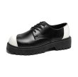 画像1: Bicolor derby performance lace-up shoes LEATHER SLIP-ONS loafers   男女兼用レザー厚底プラットフォームバイカラーダービーパフォーマンスレースアップ ローファースリッポン シューズ (1)