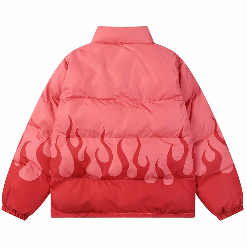 画像6:  Spectrum Shield flame Down jacket  blouson  ユニセックス 男女兼用ファイアープリントダウンジャケット ジャンパー ブルゾン (6)