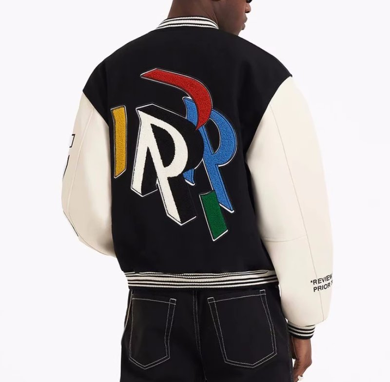 画像7: black letter embroidered boxy baseball uniformbaseball jacket stadium jacket   blouson  ユニセックス 男女兼用ブラックレター刺繍スタジアムジャンパー スタジャン MA-1 ボンバー ジャケット ブルゾン (7)