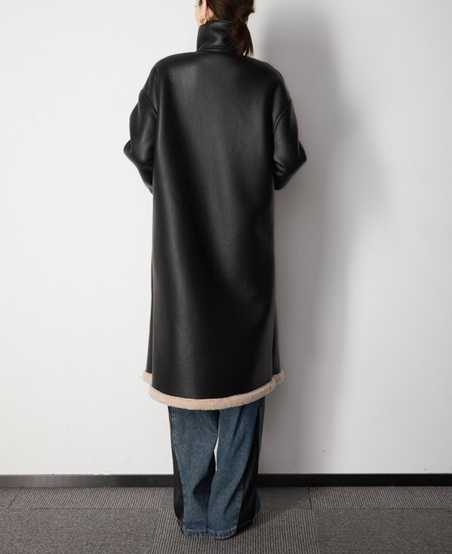 画像7: Women'sSheep Leather Composite Fur All-in-One Warm Motorcycle Style Particle Shearling Fur coats Jacket シープスキンスロングモーターサイクルファーコート  ジャケット (7)