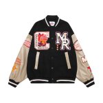 画像2: indian embroidery embroidered  baseball uniformbaseball jacket stadium jacket   blouson  ユニセックス 男女兼用インディアン刺繍スタジアムジャンパー スタジャン MA-1 ボンバー ジャケット ブルゾン (2)