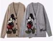 画像4: Mickey Mouse braided V-neck cardigan　ユニセックス男女兼用ミッキーマウス編み込みVネックカーディガンセーター (4)