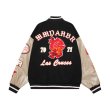 画像4: indian embroidery embroidered  baseball uniformbaseball jacket stadium jacket   blouson  ユニセックス 男女兼用インディアン刺繍スタジアムジャンパー スタジャン MA-1 ボンバー ジャケット ブルゾン (4)