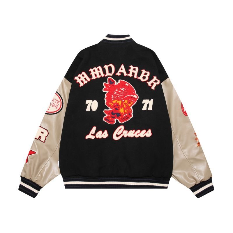 画像4: indian embroidery embroidered  baseball uniformbaseball jacket stadium jacket   blouson  ユニセックス 男女兼用インディアン刺繍スタジアムジャンパー スタジャン MA-1 ボンバー ジャケット ブルゾン (4)