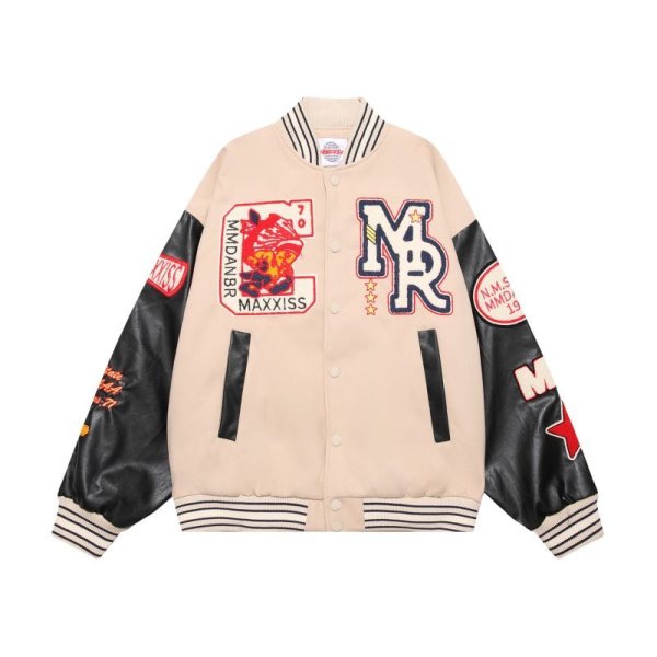 画像1: indian embroidery embroidered  baseball uniformbaseball jacket stadium jacket   blouson  ユニセックス 男女兼用インディアン刺繍スタジアムジャンパー スタジャン MA-1 ボンバー ジャケット ブルゾン (1)