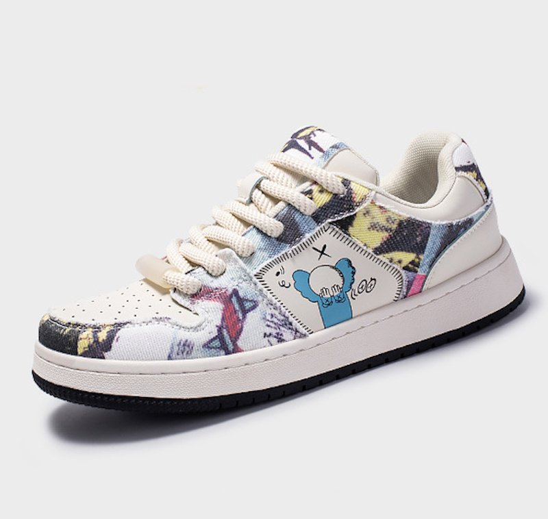 画像7:  Unisex Mens Kaws x Graphic Spiritual Guy Sneakers ユニセックスカウズ×グラフィックレースアップ レザー スニーカー  (7)