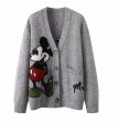 画像2: Mickey Mouse braided V-neck cardigan　ユニセックス男女兼用ミッキーマウス編み込みVネックカーディガンセーター (2)