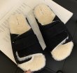 画像4: nubuck leather open toe rabbit fur warm sandals スエードラビットファーサンダル　スリッパ (4)