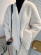 画像16: Women's imitation mink fur coat Jacket　エコミンクファーVネックノーカラー ジャケット (16)