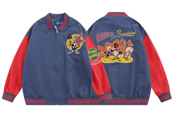 画像1: Looney Tunes & Bugs Bunny Friends baseball uniformbaseball jacket stadium jacket   blouson  ユニセックス 男女兼用ルーニー・テューンズ＆バックスバニー仲間スタジアムジャンパー スタジャン MA-1 ボンバー ジャケット ブルゾン (1)