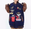 画像6: Leather Sleeve French Fries & Comics baseball uniformbaseball jacket stadium jacket   blouson  ユニセックス 男女兼用レザースリーブフライドポテト＆コミック刺繍スタジアムジャンパー スタジャン MA-1 ボンバー ジャケット ブルゾン (6)