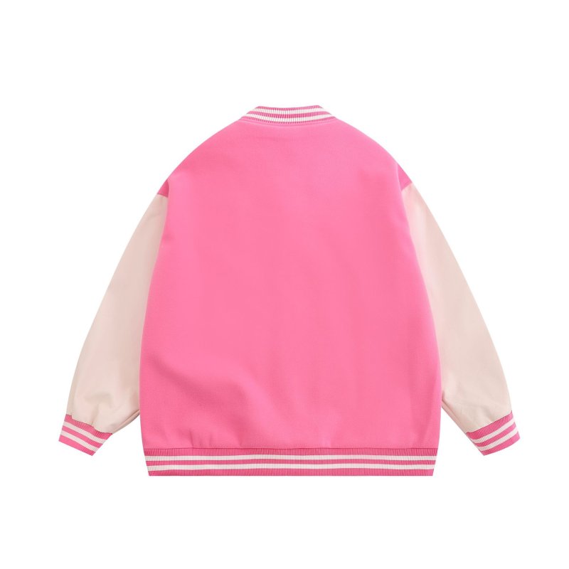 画像4: Leather Sleeve French Fries & Comics baseball uniformbaseball jacket stadium jacket   blouson  ユニセックス 男女兼用レザースリーブフライドポテト＆コミック刺繍スタジアムジャンパー スタジャン MA-1 ボンバー ジャケット ブルゾン (4)