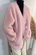 画像8: Women's imitation mink fur coat Jacket　エコミンクファーVネックノーカラー ジャケット (8)