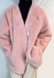 画像3: Women's imitation mink fur coat Jacket　エコミンクファーVネックノーカラー ジャケット (3)