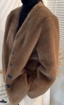 画像9: Women's imitation mink fur coat Jacket　エコミンクファーVネックノーカラー ジャケット (9)