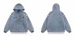 画像3: Women's Sylvester embroidery Washed and Aged Hooded Quilted Denim Pullover Jacket　ルーニー・テューンズシルベスター刺繍フード付きキルティングデニムプルオーバージャケット (3)