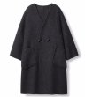 画像2: Women's cashmere mid-length V-neck coats Jacket　Vネックウールロングコート  ジャケット (2)