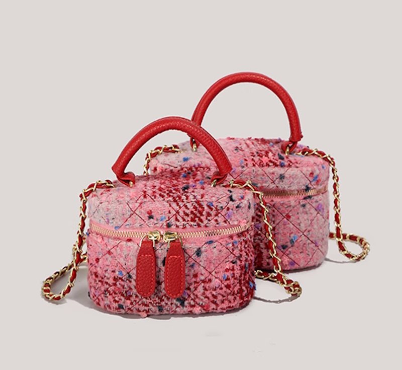 画像7: Mini Chain Box Bag tote Shoulder Crossbody Bag  ツイードミニボックスチェーントートショルダークロスボディーバック (7)