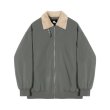 画像1: stand collar lambswool collar MA1 bomber jacket  blouson  ユニセックス 男女兼用スタンドカラーラムウール襟 MA1ボンバージャケットスタジアムジャンパー スタジャン ブルゾン (1)