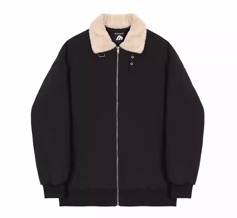 画像2: stand collar lambswool collar MA1 bomber jacket  blouson  ユニセックス 男女兼用スタンドカラーラムウール襟 MA1ボンバージャケットスタジアムジャンパー スタジャン ブルゾン (2)