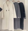 画像11: Women's cashmere mid-length V-neck coats Jacket　Vネックウールロングコート  ジャケット (11)