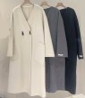 画像4: Women's cashmere mid-length V-neck coats Jacket　Vネックウールロングコート  ジャケット (4)