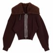 画像3: fur collar  zipper jacket cardigan sweater　ジップアップファーカラーカーディガンセーター (3)