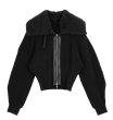 画像2: fur collar  zipper jacket cardigan sweater　ジップアップファーカラーカーディガンセーター (2)