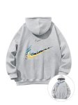画像4: SALE セール Unisex Double Swoosh logo Hoodie Hoody ユニセックス 男女兼用 長袖 フーディ パーカー ダブルスウッシュ ロゴ (4)