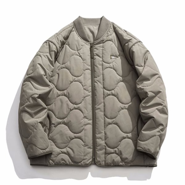 画像1: Diamond-shaped quilted down jacket stadium jumper jacket  blouson  ユニセックス 男女兼用ダイアモンドシェイドキルティングダウンジャケットジャンパー  ブルゾン (1)