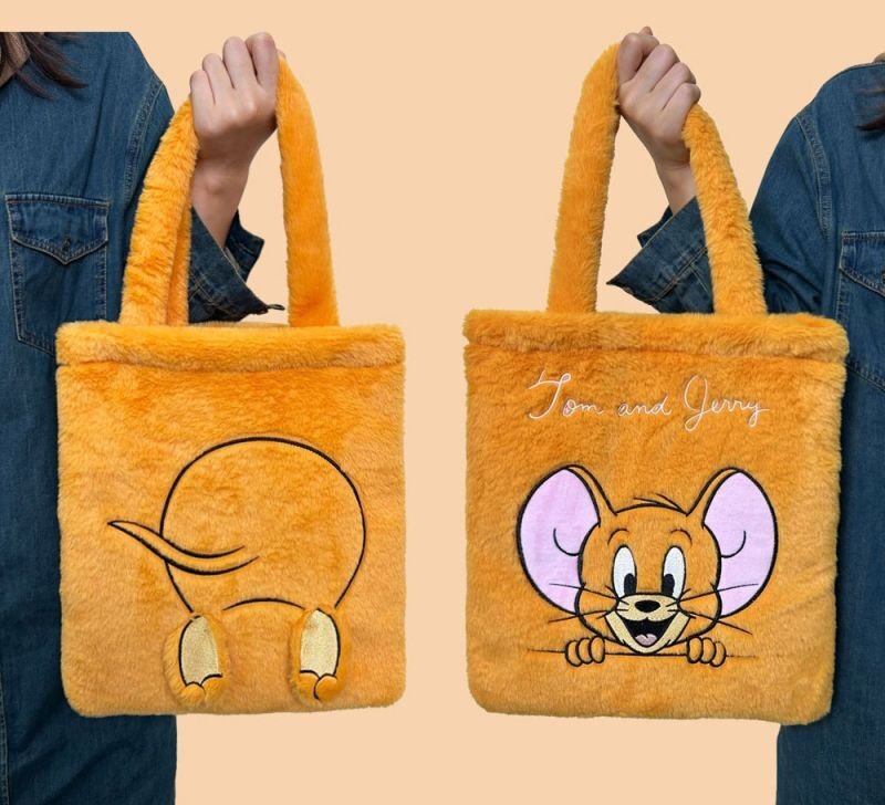 画像6: tom and jerry  fur tote Shoulder  Bag 　トムとジェリートム＆ジェリーファートート ショルダーバックハンドバッグ  (6)