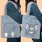 画像1: tom and jerry  fur tote Shoulder  Bag 　トムとジェリートム＆ジェリーファートート ショルダーバックハンドバッグ  (1)