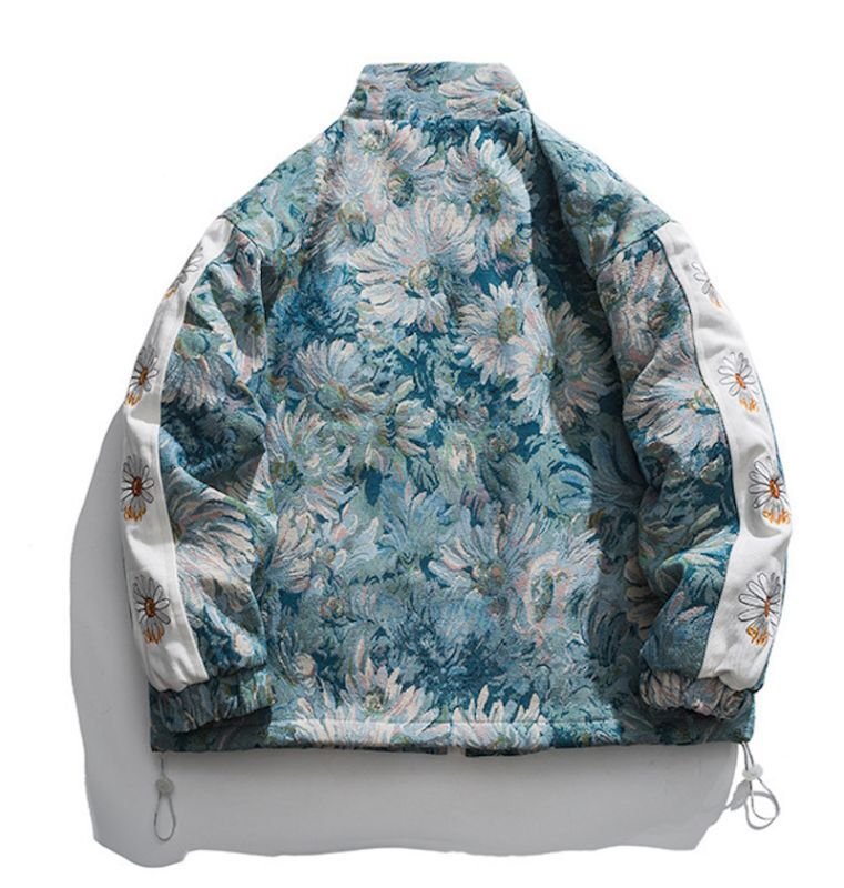 画像4: Daisy Gobelins weaving & embroidery  jacket stadium jacket  blouson  ユニセックス 男女兼用デイジーゴブラン織り&刺繍スタンドカラージャケットスタジアムジャンパー スタジャン  ブルゾン (4)