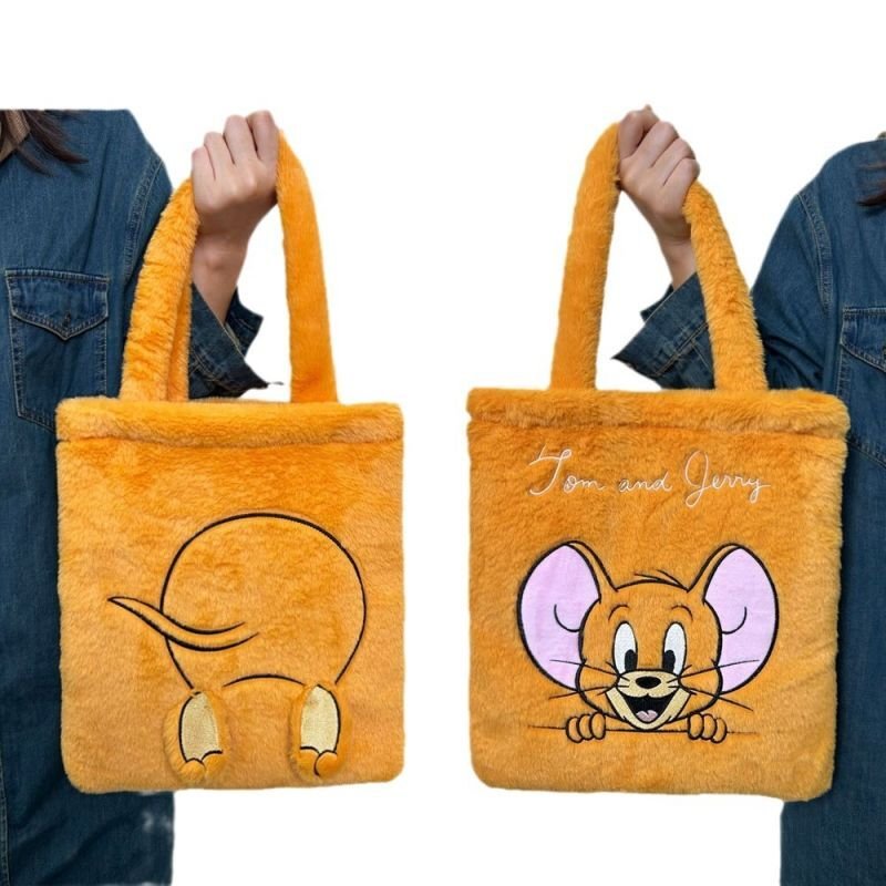 画像2: tom and jerry  fur tote Shoulder  Bag 　トムとジェリートム＆ジェリーファートート ショルダーバックハンドバッグ  (2)