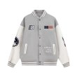 画像5:  flag patch embroidered leather sleeves baseball uniformbaseball jacket stadium jacket   blouson  ユニセックス 男女兼用フラッグ国旗刺繍レザースリーブスタジアムジャンパー スタジャン MA-1 ボンバー ジャケット ブルゾン (5)