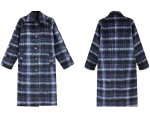 画像2: Women's check basic style long coat Jacket　チェックモヘアベーシックロングコート  ジャケット (2)