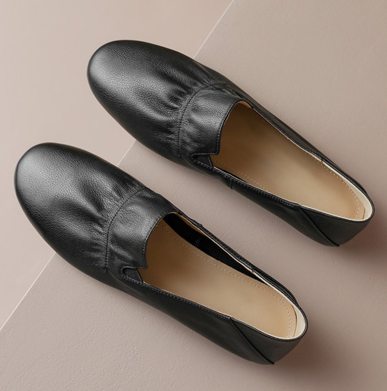 画像7: Women’s ruched flat pumps  シャーリング フラットレザーパンプス　 (7)