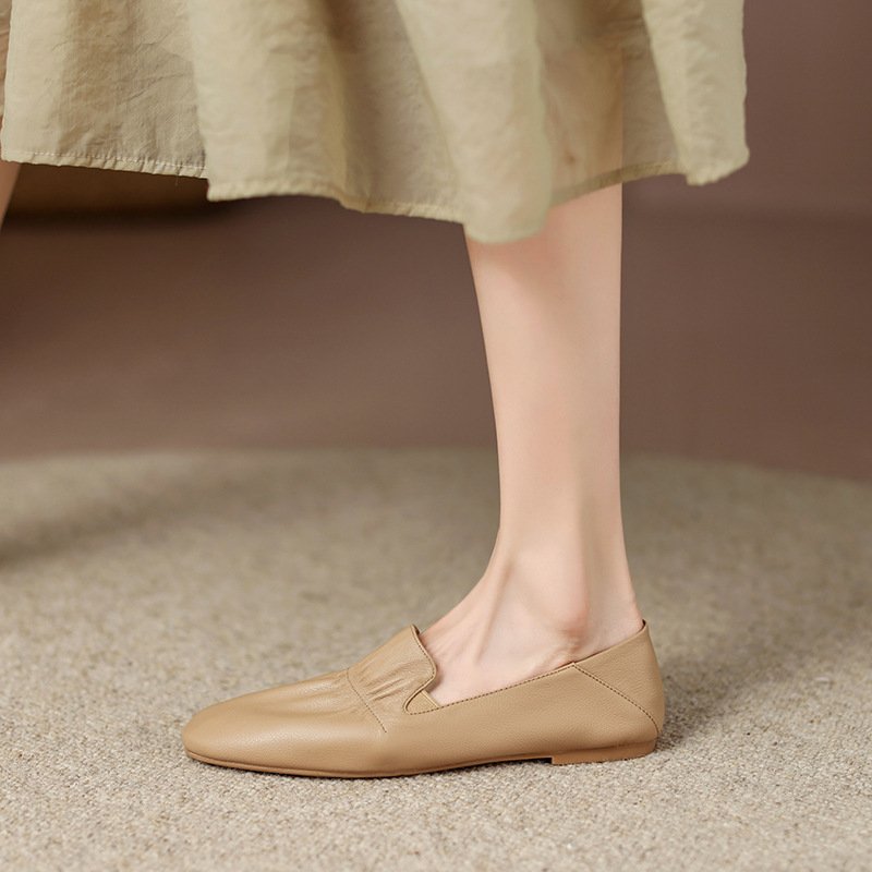 画像4: Women’s ruched flat pumps  シャーリング フラットレザーパンプス　 (4)