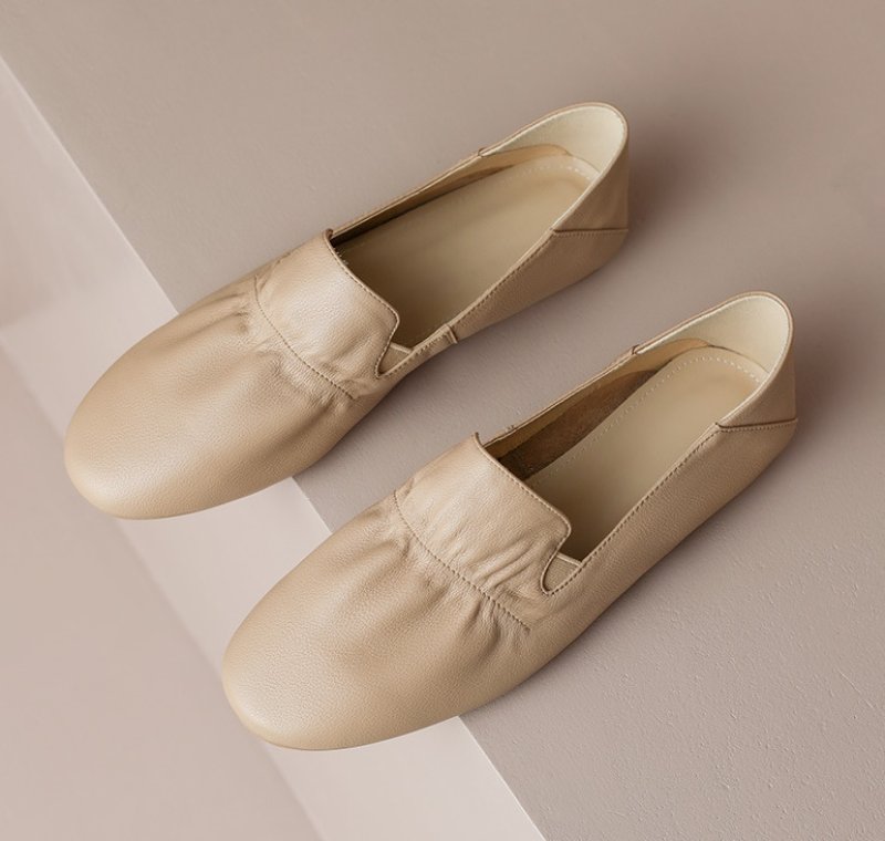 画像6: Women’s ruched flat pumps  シャーリング フラットレザーパンプス　 (6)